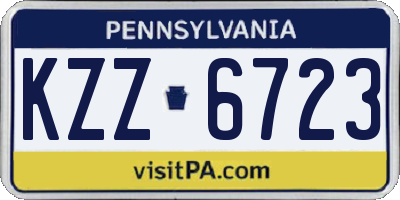 PA license plate KZZ6723
