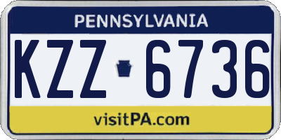 PA license plate KZZ6736