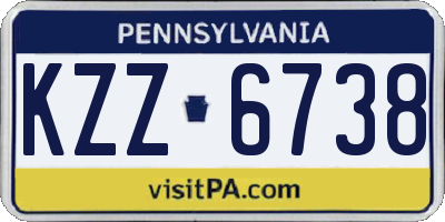 PA license plate KZZ6738