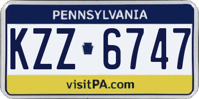 PA license plate KZZ6747