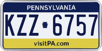 PA license plate KZZ6757