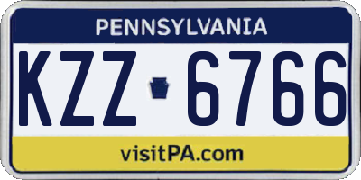 PA license plate KZZ6766