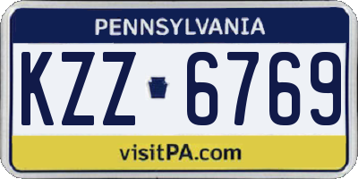 PA license plate KZZ6769
