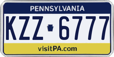 PA license plate KZZ6777