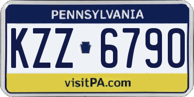 PA license plate KZZ6790