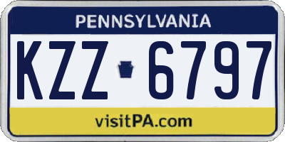 PA license plate KZZ6797