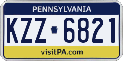 PA license plate KZZ6821