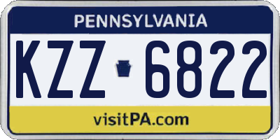 PA license plate KZZ6822