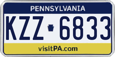 PA license plate KZZ6833