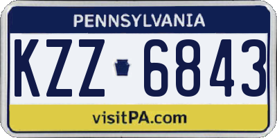 PA license plate KZZ6843