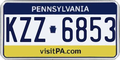 PA license plate KZZ6853