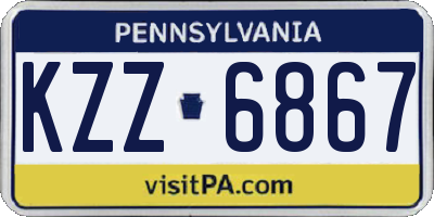 PA license plate KZZ6867