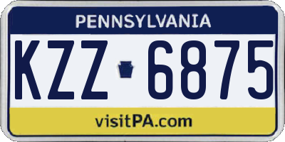 PA license plate KZZ6875