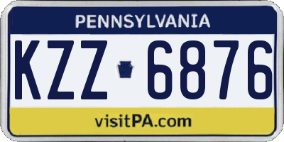 PA license plate KZZ6876