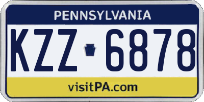 PA license plate KZZ6878