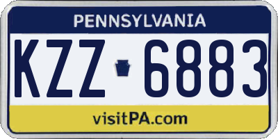 PA license plate KZZ6883