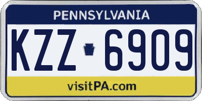 PA license plate KZZ6909