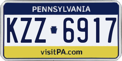 PA license plate KZZ6917