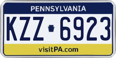 PA license plate KZZ6923