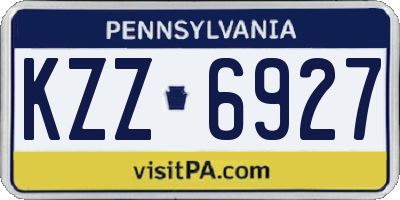 PA license plate KZZ6927