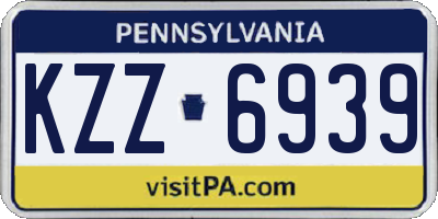 PA license plate KZZ6939