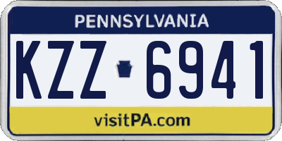 PA license plate KZZ6941