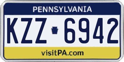 PA license plate KZZ6942