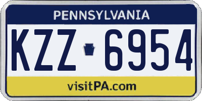PA license plate KZZ6954