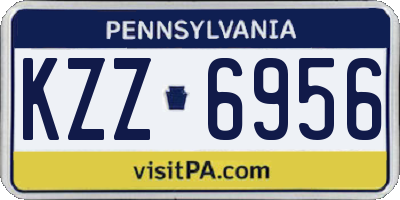 PA license plate KZZ6956