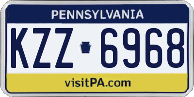 PA license plate KZZ6968