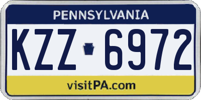 PA license plate KZZ6972