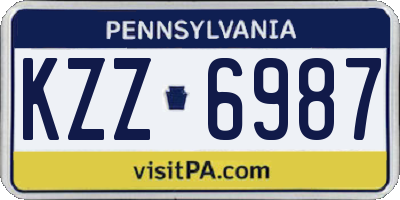 PA license plate KZZ6987