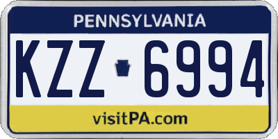 PA license plate KZZ6994