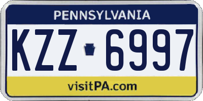PA license plate KZZ6997