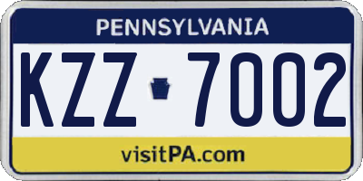 PA license plate KZZ7002