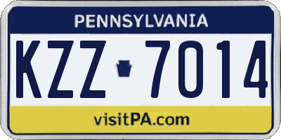 PA license plate KZZ7014