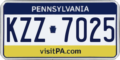 PA license plate KZZ7025