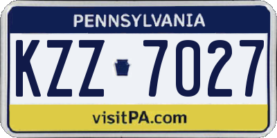 PA license plate KZZ7027