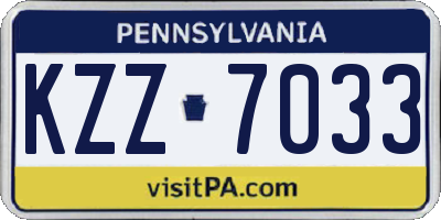 PA license plate KZZ7033