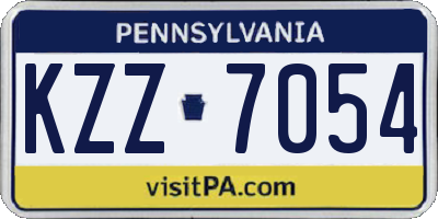 PA license plate KZZ7054