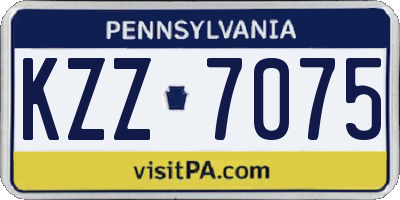 PA license plate KZZ7075