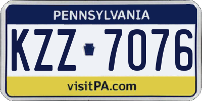 PA license plate KZZ7076