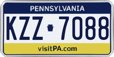 PA license plate KZZ7088