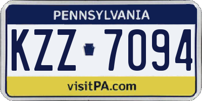 PA license plate KZZ7094