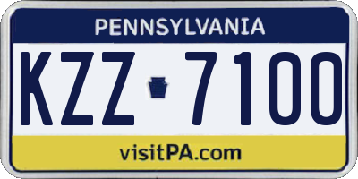 PA license plate KZZ7100