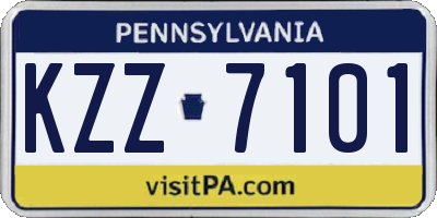 PA license plate KZZ7101