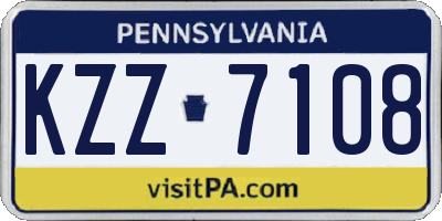 PA license plate KZZ7108