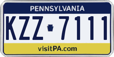 PA license plate KZZ7111