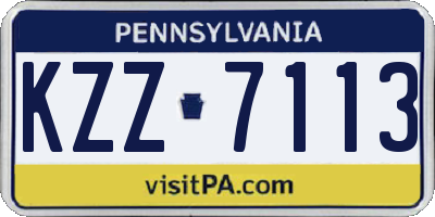PA license plate KZZ7113