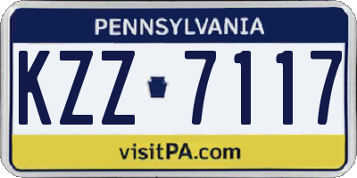 PA license plate KZZ7117